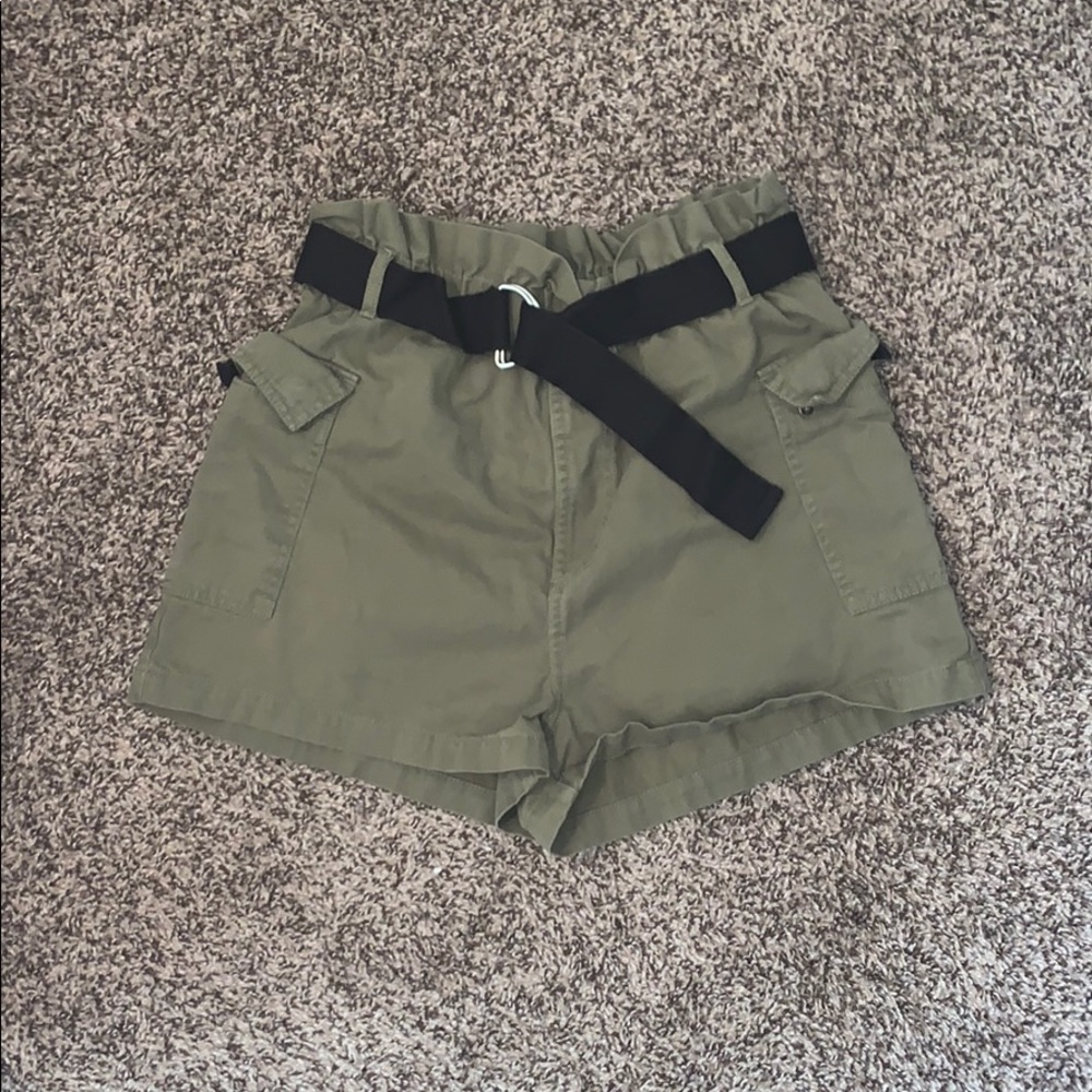 Olive green shorts (belt is removable)